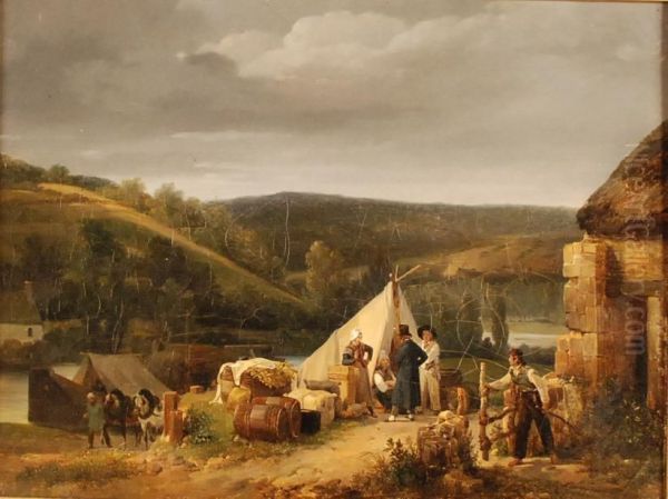 Chemin De Halage Oil Painting by Auguste-Xavier Leprince