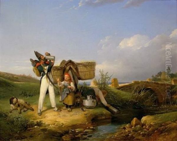 La Soif Du Sapeur Oil Painting by Auguste-Xavier Leprince