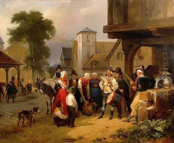 Le Tambour De Ville Oil Painting by Auguste-Xavier Leprince