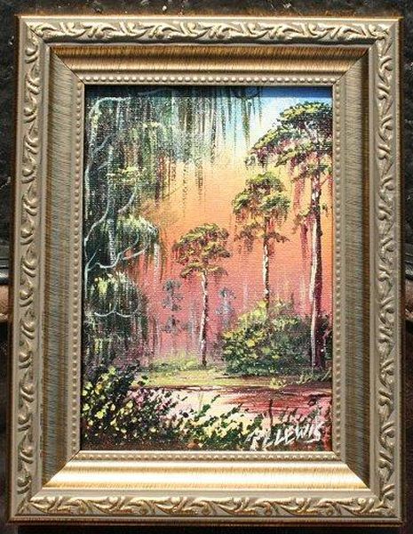 Florida Highwaymen River Landscape Oil Painting by Robert Leopold Leprince