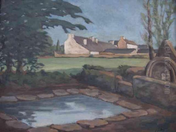 La Maison Au Bassin Oil Painting by Jules Leray