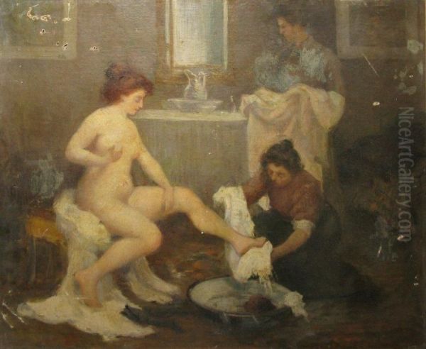 La Toilette Oil Painting by Paul Alexis Lerolle