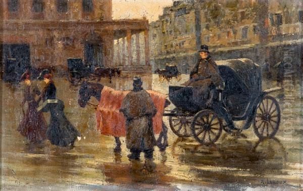 Carrozzella A Parigi Oil Painting by Auguste Leroux