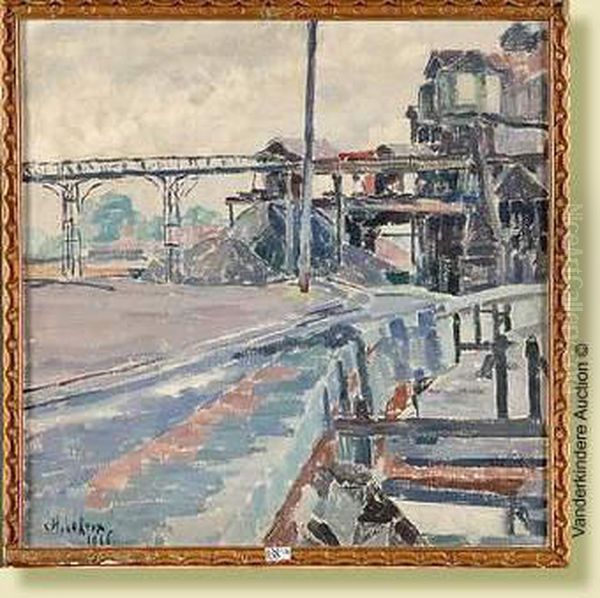 Site Industriel De Chatelet Oil Painting by Henri Louis-Ph. Leroux