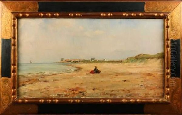 Le Repos Sur La Greve Oil Painting by Louis Eugene Leroux