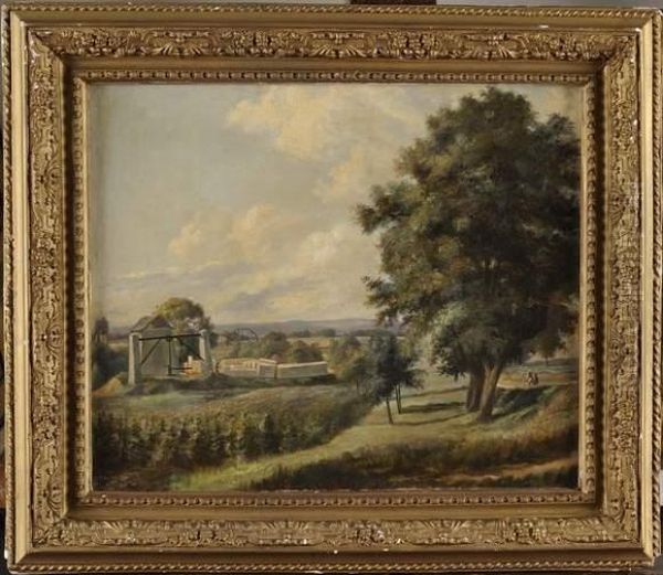 Paysage A La Carriere Oil Painting by Marie Guillaume Charles Leroux