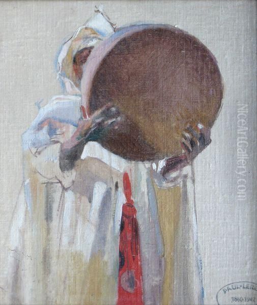 Marocain Au Tambourin Oil Painting by Paul Alexandre Alfr. Leroy