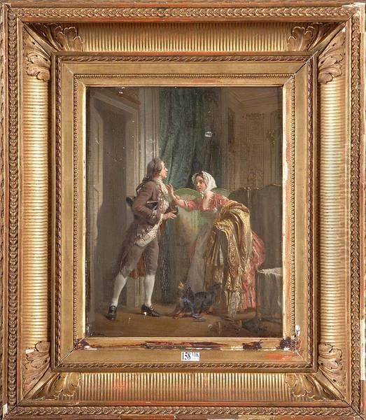 Scene Galante Oil Painting by Paul Alexandre Alfr. Leroy