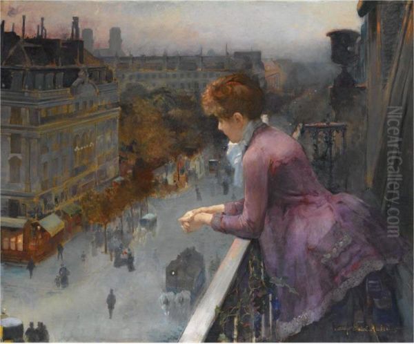 Au Dessus Du Boulevard De Sebastopol, Paris Oil Painting by Charles Leroy-Saint-Auber