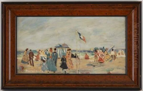 Scene De Plage Oil Painting by Pierre Alexis Lesage