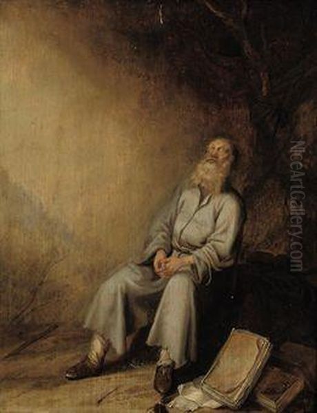 Jeremiah Mourning The Destruction Of Jerusalem Oil Painting by Paulus Lesire