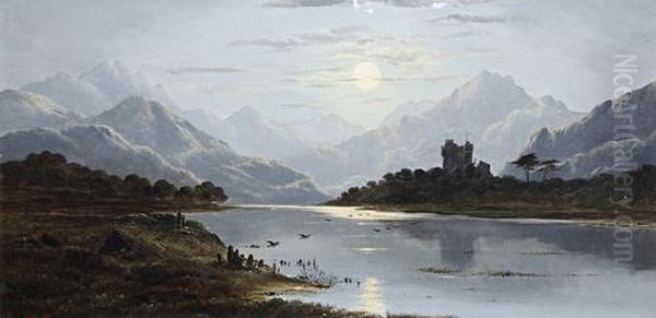 A Highland Loch Oil Painting by Charles Leslie