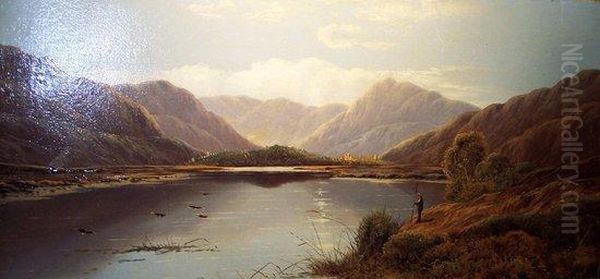 Highland Loch Oil Painting by Charles Leslie