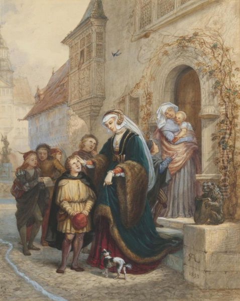 Luther Singing At Eisenbach Oil Painting by Charles Robert Leslie