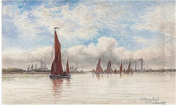 The Thames At Halfway Reach Oil Painting by Francis Seymour Leslie