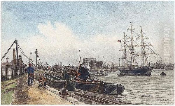 Thames At Charlton Oil Painting by Francis Seymour Leslie