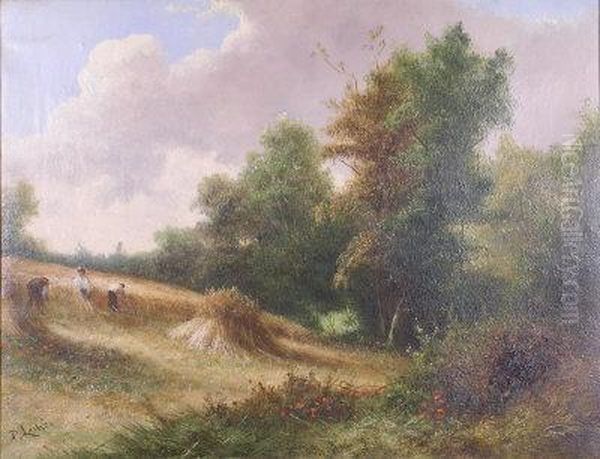 Harvest Time Oil Painting by G. Leslie