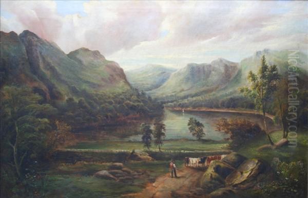 Thirlmere Oil Painting by G. Leslie