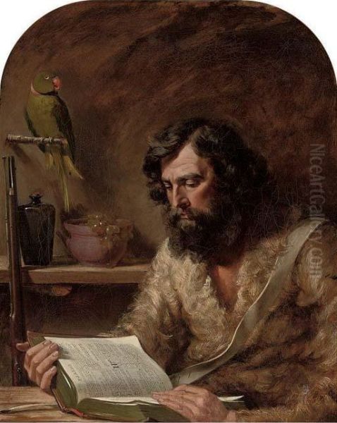 Robinson Crusoe Oil Painting by Charles Robert Leslie