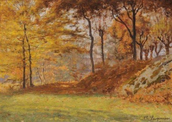 Sous-bois En Automne Oil Painting by Theodore Lespinasse