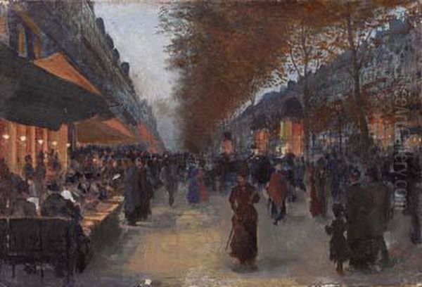 A Parigi Oil Painting by Jean, Giovanni Lessi