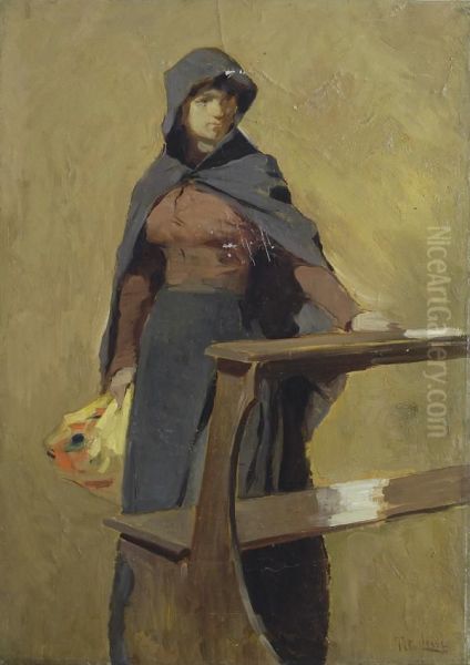 Figura Di Donna Oil Painting by Tito Giovanni Lessi