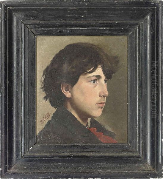 Portrait Of A Boy, Bust-length, In Profile Oil Painting by Tito Giovanni Lessi