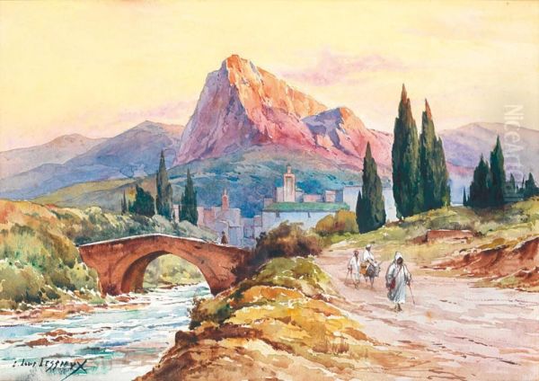 Paysage Anime Au Maghreb Oil Painting by Ernest Louis Lessieux