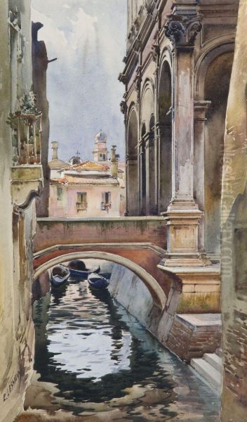 Vue Du Revers De La Scuola San Rocco, Venise Oil Painting by Louis Ernest Lessieux