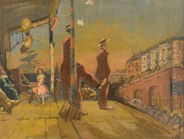 After 'brighton Pierrots' By Sickert Oil Painting by Therese Lessore