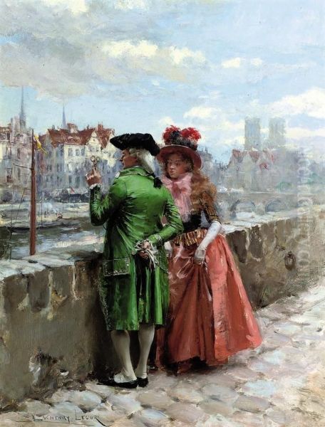 The Promenade Oil Painting by Henri Victor Lesur