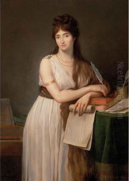 Ritratto Di Lady Hamilton Oil Painting by Guillaume Lethiere