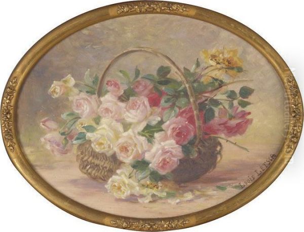 Rosen In Einem Henkelkorb Oil Painting by Andreas Ludwig Letsch