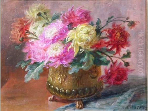 La Coupe De Fleurs Oil Painting by Louis Letsch