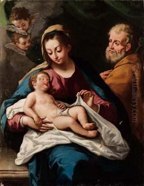 Sacra Famiglia Oil Painting by Bartolomeo Letterini