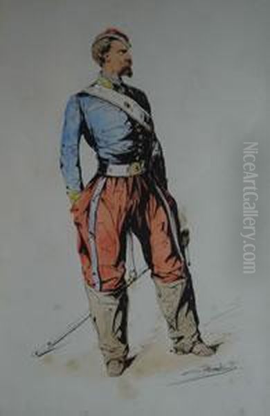 Officier Militaire Oil Painting by Pierre Letuaire