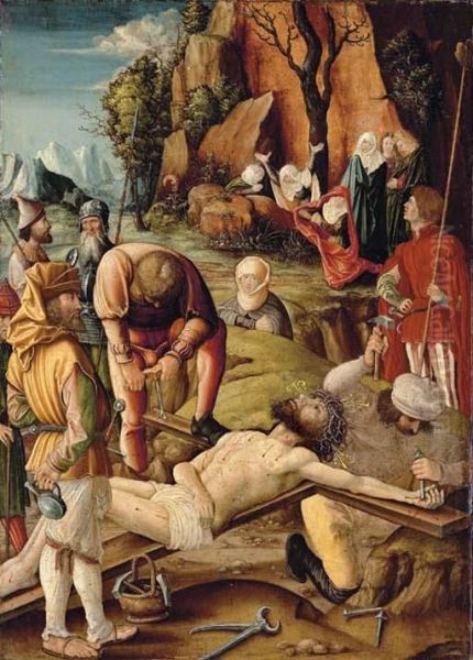 Christ Nailed To The Cross Oil Painting by Hans the Younger Leu