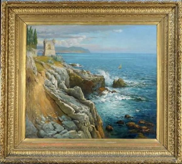 Cote Mediterraneenne Oil Painting by Otto Friedrich Leu