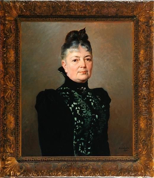 Portrait Of Rosina Hornborg, Born Salingre. Signed. Dated 1900 Oil Painting by Adelaide Leuhusen