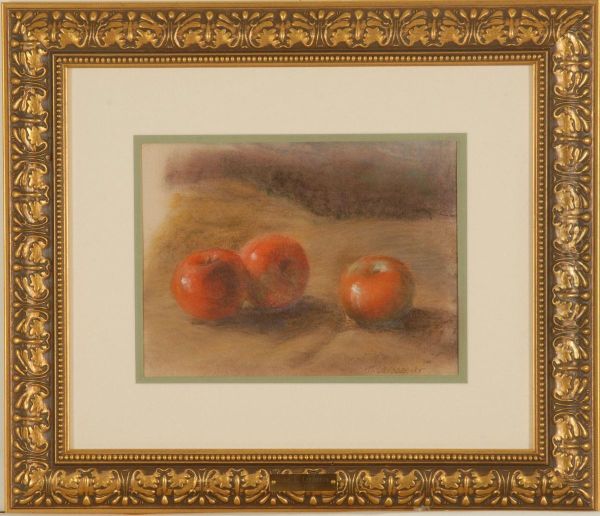 Still Life With Three Apples Oil Painting by Henri-Louis Levasseur