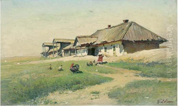 Ferme Ukrainienne Oil Painting by Petr Alekseevich Levchenko