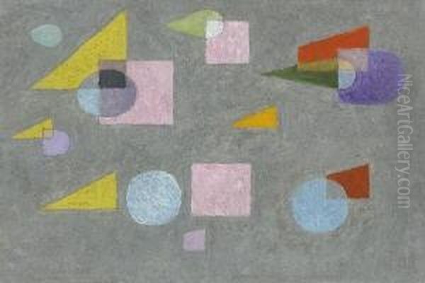 Geometrische Komposition. Oil Painting by Fritz Levedag