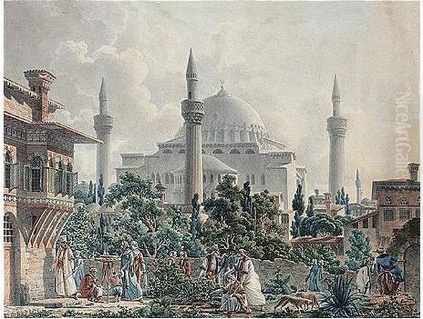 St Sophia, Constantinople Oil Painting by Charles Stanislas Leveille