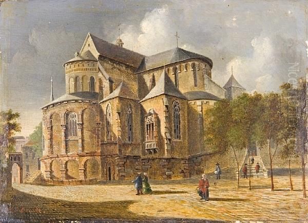 St. Maria Im Kapitol, Koln Oil Painting by Heinrich Jacob Levelt