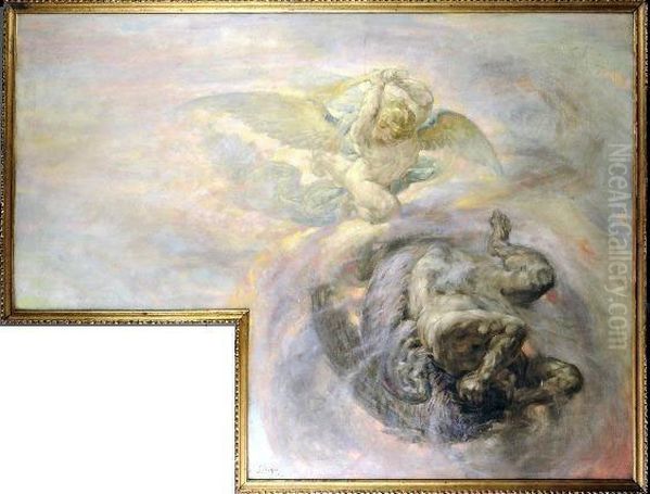 L'ange Dechu Oil Painting by Auguste Leveque