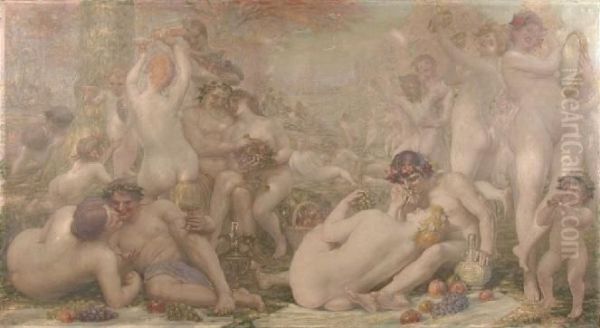 [la Baccanale] Oil Painting by Auguste Leveque