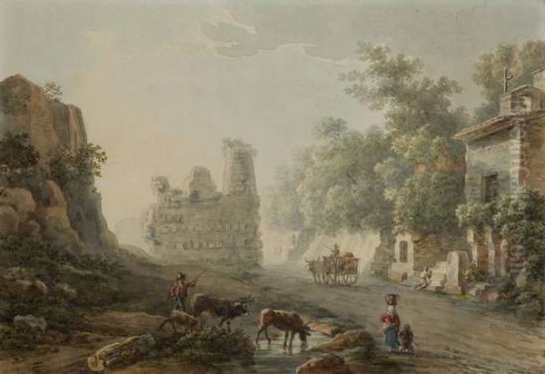 Tomba Degli Orazi E Curiazi Oil Painting by Henri Leveque