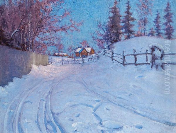 Winter Landscape Oil Painting by Vassilij Levi