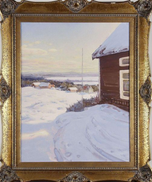 Vinterlandskap Oil Painting by Vassilij Levi