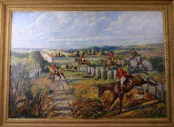 L'equipage Dans La Campagne Anglaise Oil Painting by Max Levis